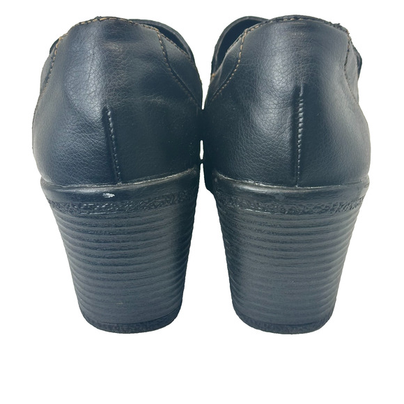 Merona Black Women's Booties Clogs Chunky gothic grunge Heels Slip On Size‎ 10 - Picture 3 of 8